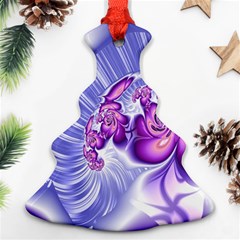 Space Stone Purple Silver Wave Chevron Christmas Tree Ornament (two Sides) by Mariart