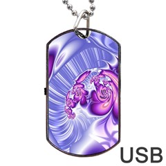 Space Stone Purple Silver Wave Chevron Dog Tag Usb Flash (one Side) by Mariart