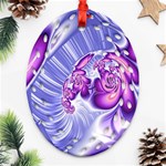 Space Stone Purple Silver Wave Chevron Ornament (Oval Filigree) Front