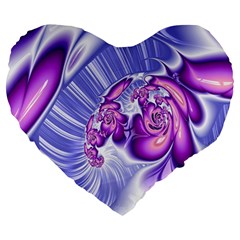 Space Stone Purple Silver Wave Chevron Large 19  Premium Heart Shape Cushions by Mariart