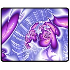 Space Stone Purple Silver Wave Chevron Double Sided Fleece Blanket (medium)  by Mariart