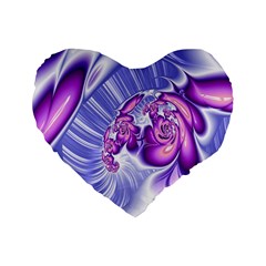 Space Stone Purple Silver Wave Chevron Standard 16  Premium Flano Heart Shape Cushions by Mariart