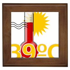 Thermometer Themperature Hot Sun Framed Tiles by Mariart