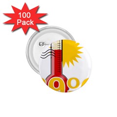 Thermometer Themperature Hot Sun 1 75  Buttons (100 Pack)  by Mariart