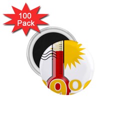 Thermometer Themperature Hot Sun 1 75  Magnets (100 Pack)  by Mariart