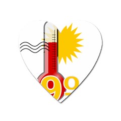 Thermometer Themperature Hot Sun Heart Magnet by Mariart