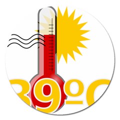 Thermometer Themperature Hot Sun Magnet 5  (round) by Mariart