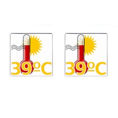 Thermometer Themperature Hot Sun Cufflinks (square) by Mariart