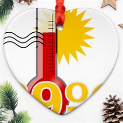 Thermometer Themperature Hot Sun Heart Ornament (two Sides) by Mariart