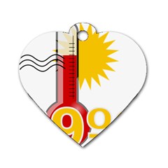 Thermometer Themperature Hot Sun Dog Tag Heart (one Side) by Mariart