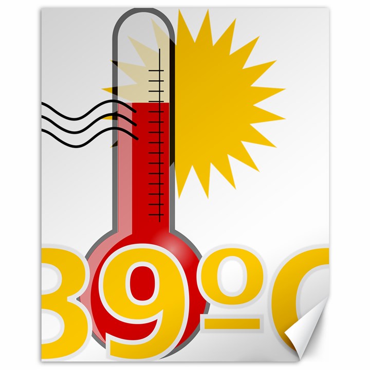 Thermometer Themperature Hot Sun Canvas 11  x 14  