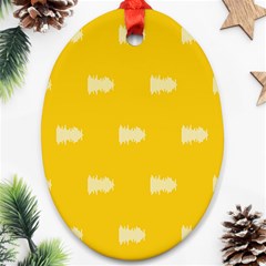 Waveform Disco Wahlin Retina White Yellow Ornament (oval) by Mariart