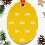 Waveform Disco Wahlin Retina White Yellow Ornament (Oval) Front