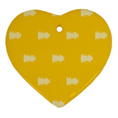 Waveform Disco Wahlin Retina White Yellow Ornament (heart) by Mariart