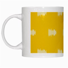 Waveform Disco Wahlin Retina White Yellow White Mugs by Mariart