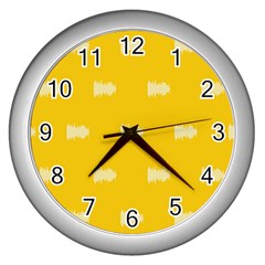 Waveform Disco Wahlin Retina White Yellow Wall Clocks (silver) 