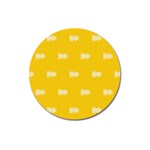 Waveform Disco Wahlin Retina White Yellow Magnet 3  (Round) Front