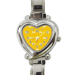 Waveform Disco Wahlin Retina White Yellow Heart Italian Charm Watch by Mariart