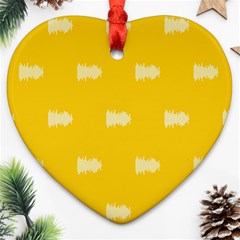 Waveform Disco Wahlin Retina White Yellow Heart Ornament (two Sides) by Mariart