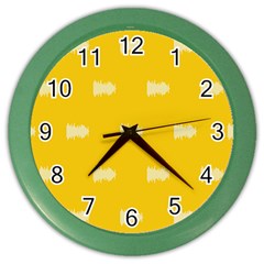 Waveform Disco Wahlin Retina White Yellow Color Wall Clocks by Mariart