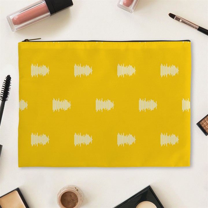 Waveform Disco Wahlin Retina White Yellow Cosmetic Bag (XL)