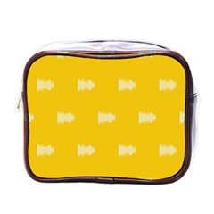 Waveform Disco Wahlin Retina White Yellow Mini Toiletries Bags by Mariart