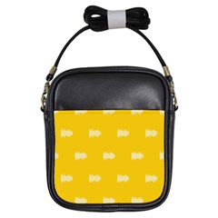 Waveform Disco Wahlin Retina White Yellow Girls Sling Bags by Mariart