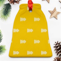 Waveform Disco Wahlin Retina White Yellow Ornament (bell) by Mariart