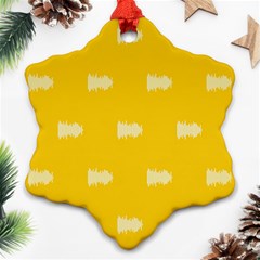 Waveform Disco Wahlin Retina White Yellow Snowflake Ornament (two Sides) by Mariart