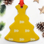 Waveform Disco Wahlin Retina White Yellow Christmas Tree Ornament (Two Sides) Back