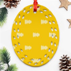 Waveform Disco Wahlin Retina White Yellow Oval Filigree Ornament (two Sides) by Mariart