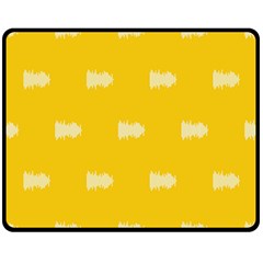 Waveform Disco Wahlin Retina White Yellow Double Sided Fleece Blanket (medium)  by Mariart