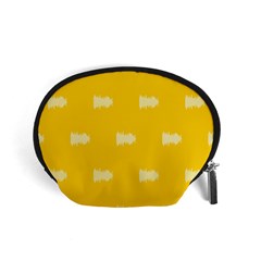 Waveform Disco Wahlin Retina White Yellow Accessory Pouches (small)  by Mariart