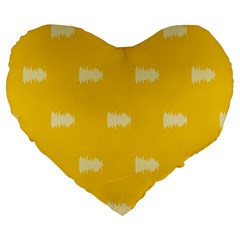 Waveform Disco Wahlin Retina White Yellow Large 19  Premium Flano Heart Shape Cushions by Mariart