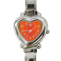 Scarlet Pimpernel Writing Orange Green Heart Italian Charm Watch by Mariart