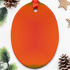 Scarlet Pimpernel Writing Orange Green Oval Ornament (two Sides) by Mariart