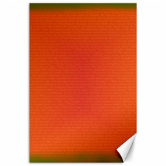 Scarlet Pimpernel Writing Orange Green Canvas 24  X 36 