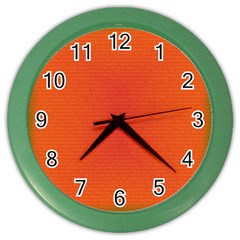 Scarlet Pimpernel Writing Orange Green Color Wall Clocks by Mariart