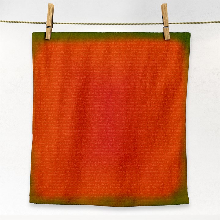 Scarlet Pimpernel Writing Orange Green Face Towel