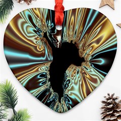 Silver Gold Hole Black Space Ornament (heart)