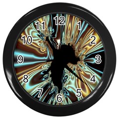 Silver Gold Hole Black Space Wall Clocks (black) by Mariart