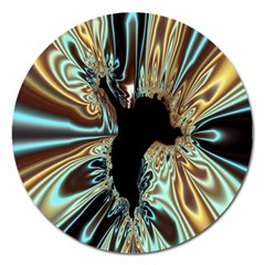 Silver Gold Hole Black Space Magnet 5  (round) by Mariart