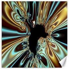 Silver Gold Hole Black Space Canvas 16  X 16   by Mariart