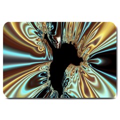 Silver Gold Hole Black Space Large Doormat  by Mariart