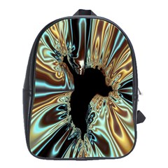 Silver Gold Hole Black Space School Bags(large)  by Mariart