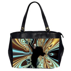 Silver Gold Hole Black Space Office Handbags (2 Sides)  by Mariart