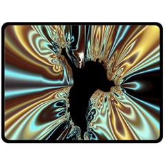 Silver Gold Hole Black Space Fleece Blanket (large)  by Mariart