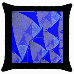 Wave Chevron Plaid Circle Polka Line Light Blue Triangle Throw Pillow Case (black) by Mariart