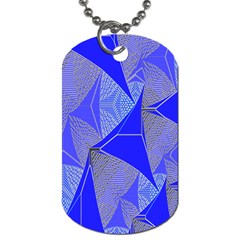 Wave Chevron Plaid Circle Polka Line Light Blue Triangle Dog Tag (one Side)