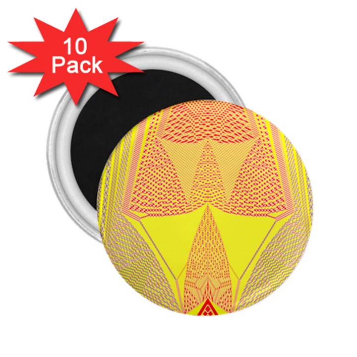 Wave Chevron Plaid Circle Polka Line Light Yellow Red Blue Triangle 2.25  Magnets (10 pack) 